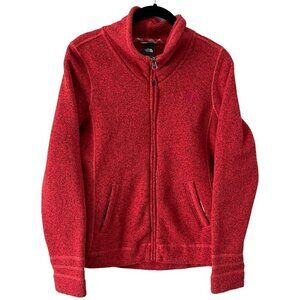 The North Face Full Zip Mock Neck Casual Outdoor Fleece Basic Jacket Red Small